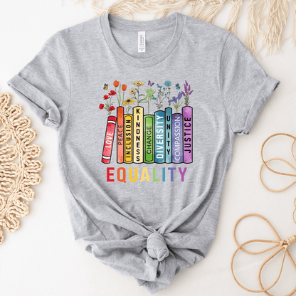 Equality Shirt, Book Flower Unisex T-shirt/Crewneck/Hoodie