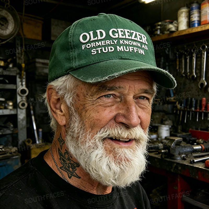 Personalized Old Geezer Formerly Known As Stud Muffin Custom Embroidery Hat