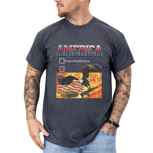America Chaos Funny T-Shirt, Mens Shirts Funny, Humor USA Patriotism Graphics Tee, Funny America Graphics Shirt, Men's Gifts, Casual Menswear, For Men