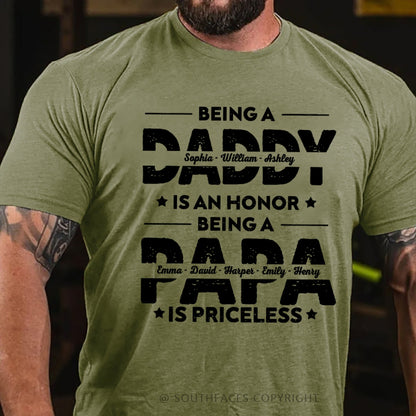 Being Grandpa Is An Honor Being Papa Is Priceless Funny Family  T-Shirt