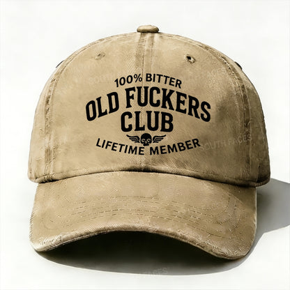 100% Bitter Old Fuckers Club Lifetime Member baseball cap