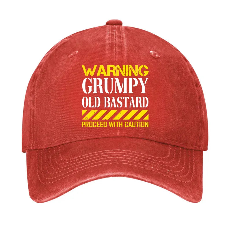 Warning Grumpy Old Bastard Approach With Caution Hat