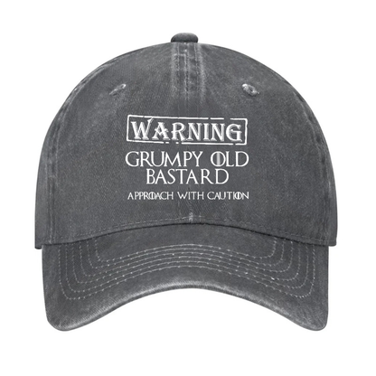 Warning Grumpy Old Bastard Approach With Caution Hat