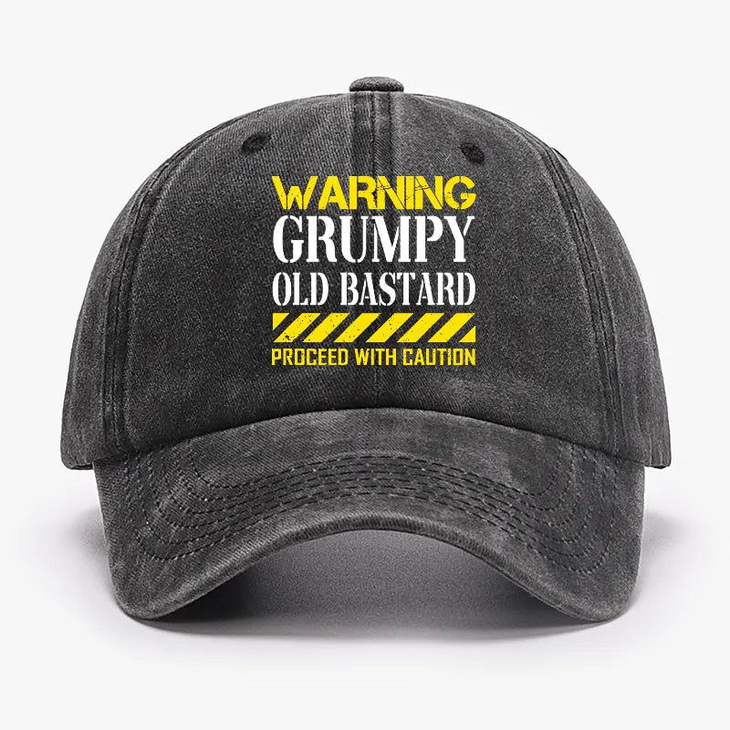 Warning Grumpy Old Bastard Approach With Caution Hat