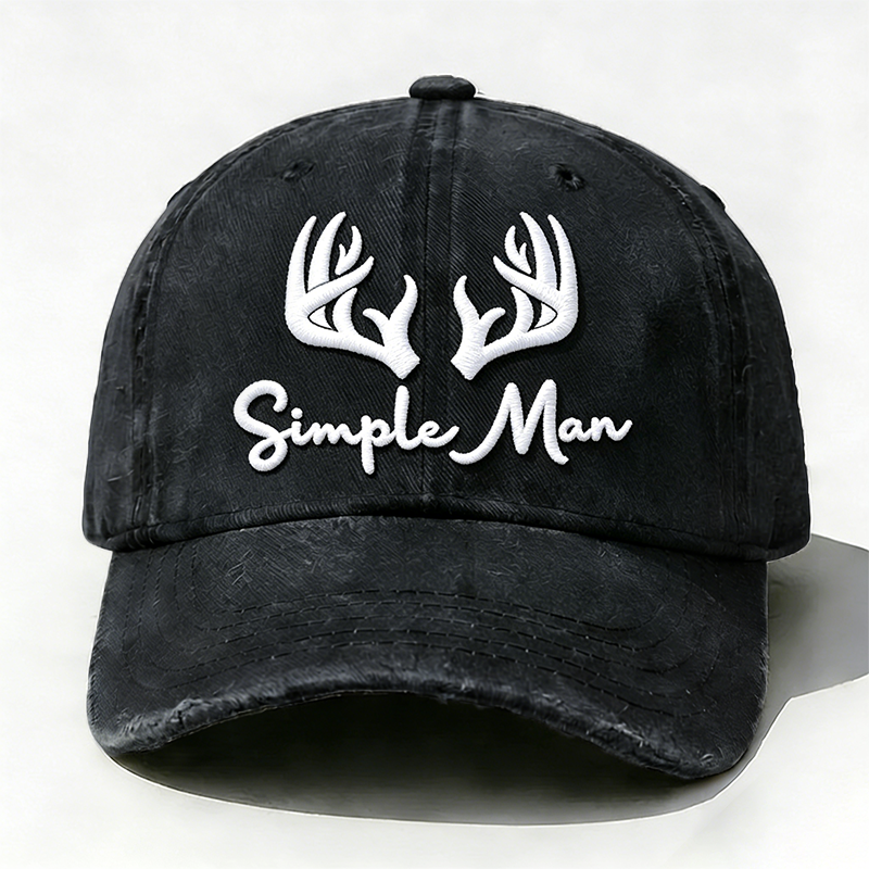 Embroidered ¡°Simple Man ¡± Hat