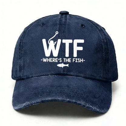 WTF - Where's The Fish Funny Print Hat