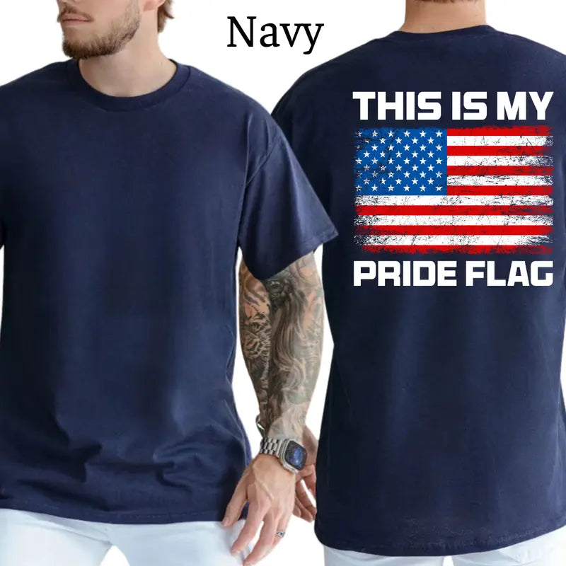 This Is My Pride Flag Funny T-Shirt, Patriot Mens Shirts Funny, Conservative Political Graphics Tee, Political Graphics Shirt, Men's Gifts, Casual Menswear, For Men