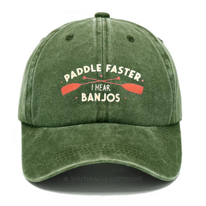 Paddle Faster I Hear Banjos Funny Print Hats