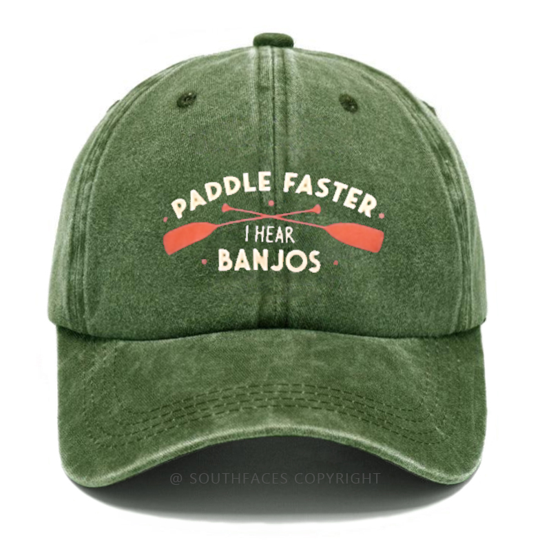 Paddle Faster I Hear Banjos Funny Print Hats