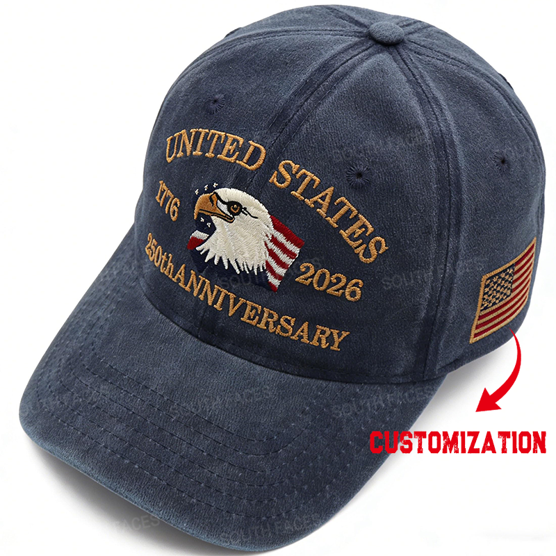 Personalized U.S. Bicentennial Commemorative Cap, Patriotic Embroidered Cap
