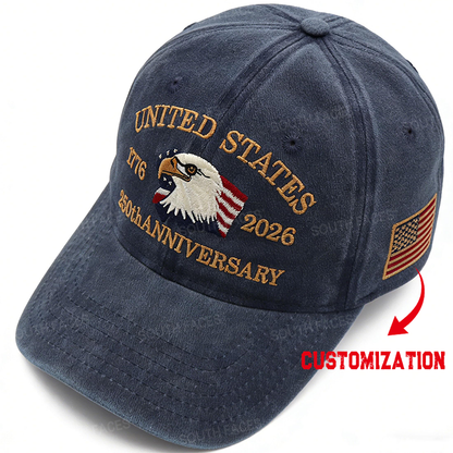 Personalized U.S. Bicentennial Commemorative Cap, Patriotic Embroidered Cap