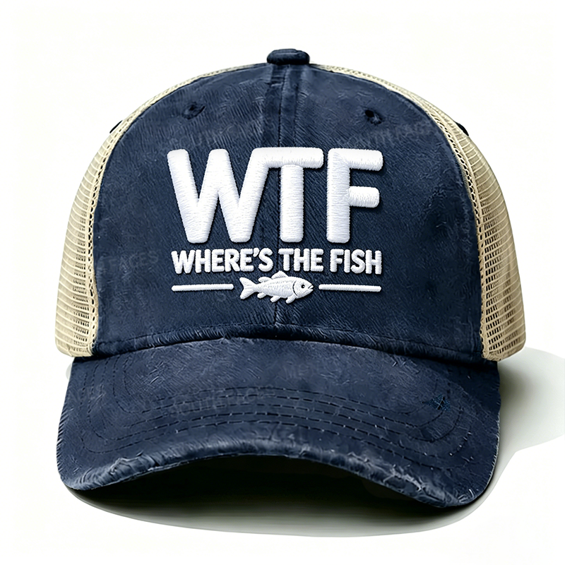Embroidered ¡°WTF Where's The Fish¡± Trucker Cap
