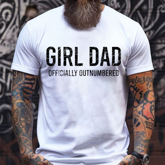 Girl Dad Officially Outnumbered Funny Gift  T-Shirts
