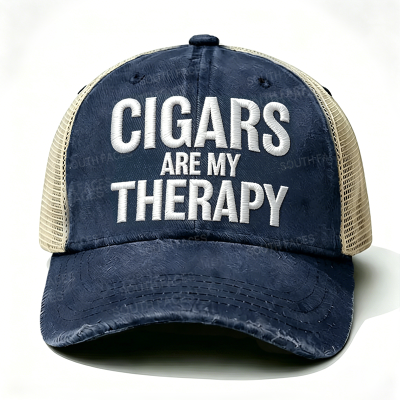 Embroidered ¡° Cigars Are My Therapy ¡± Trucker Cap