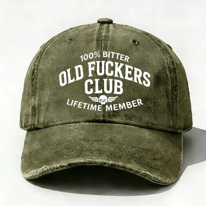 100% Bitter Old Fuckers Club Lifetime Member baseball cap