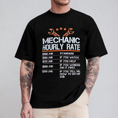 Mechanic Hourly Rate Funny Car Motorcycle Unisex T-shirt/Crewneck/Hoodie