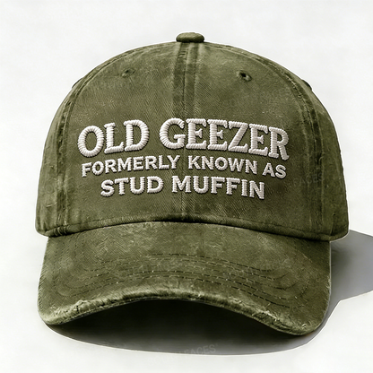 Personalized Old Geezer Formerly Known As Stud Muffin Custom Embroidery Hat