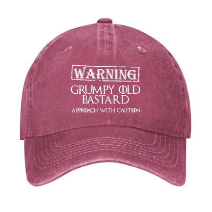 Warning Grumpy Old Bastard Approach With Caution Hat