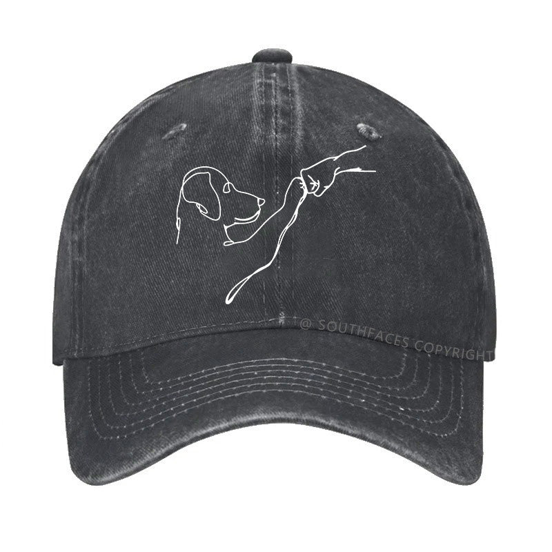 Dog Fist Bump Funny Print Hats