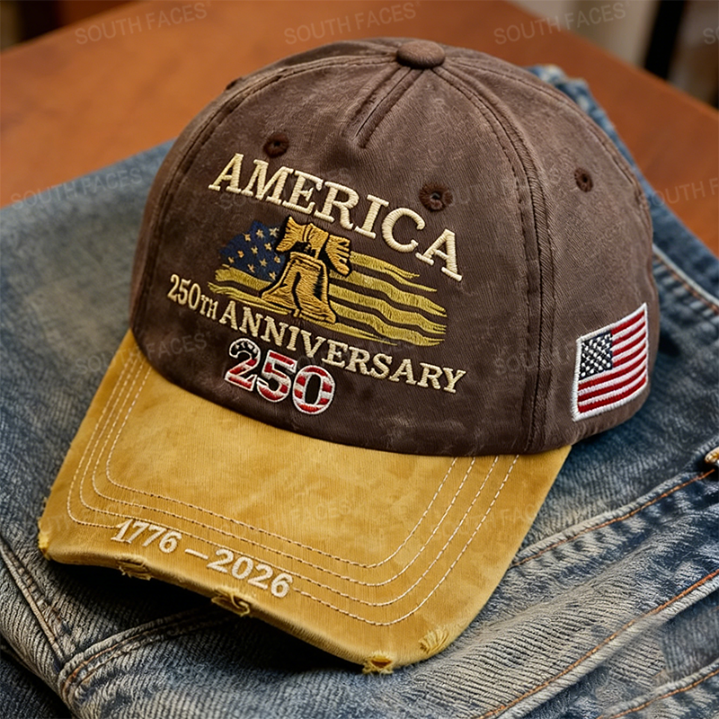 America 250th Anniversary 1776-2026 Embroidered Baseball Cap