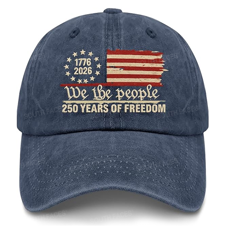 Personalized U.S. Bicentennial Commemorative ¡°250 Years of Freedom 1776-2026¡± Vintage Embroidered Baseball Cap - Custom Slogan