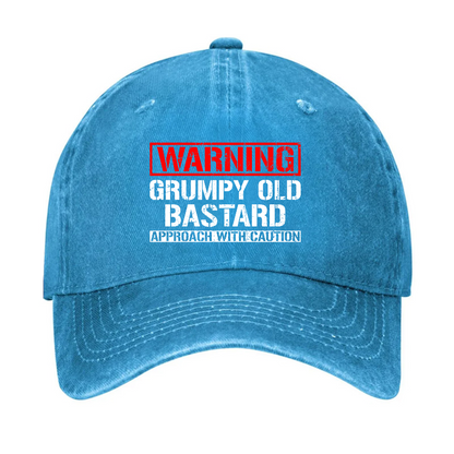 Warning Grumpy Old Bastard Approach With Caution Hat