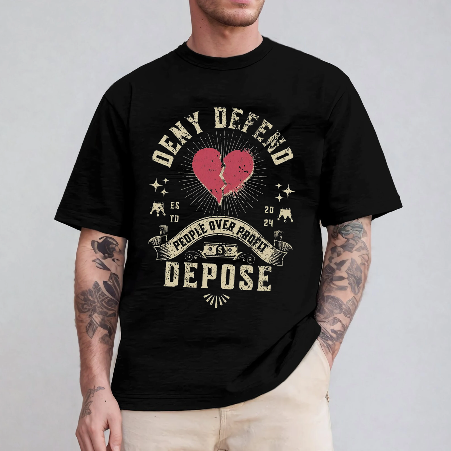 Deny Defend Depose People over Profits Unisex T-shirt/Crewneck/Hoodie