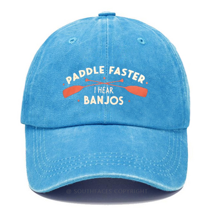 Paddle Faster I Hear Banjos Funny Print Hats