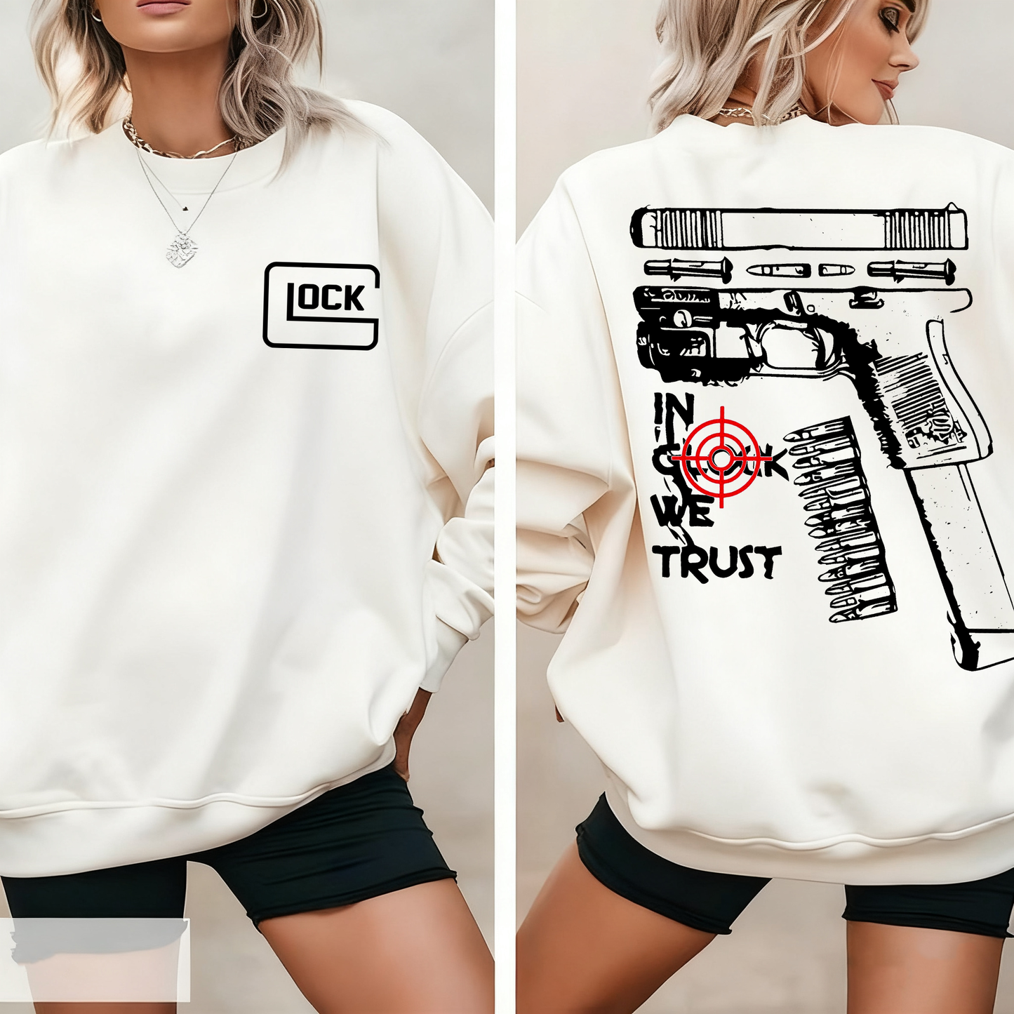 In Glock We Trust Funny  Unisex T-shirt/Crewneck/Hoodie