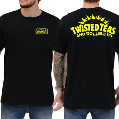 Twisted Teas and Double D's 2-Sides Graphics T-Shirt, Funny Twisted Teas Graphics Shirt, Graphics Tee For Friend, Men's Gifts, Casual Menswear, For Men
