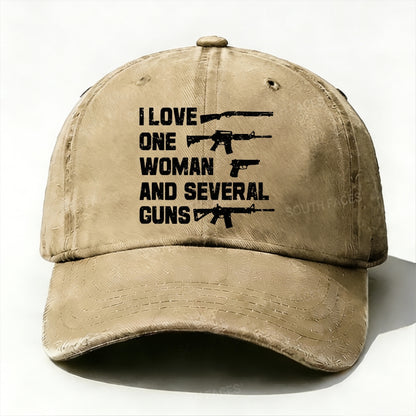 I Love One Woman And Several Guns Funny baseball cap
