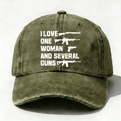 I Love One Woman And Several Guns Funny baseball cap