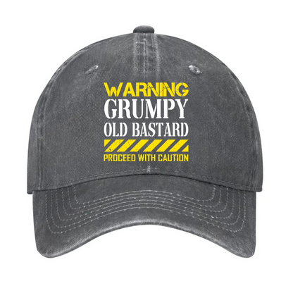 Warning Grumpy Old Bastard Approach With Caution Hat