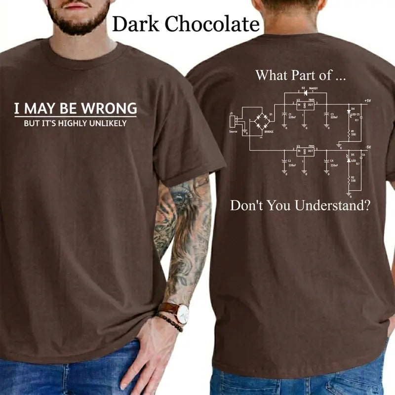 I May Be Wrong Funny Slogan T-Shirt, Sarcastic Slogan Shirts Funny, Minimalist Novelty Tee, Men's Gifts, Casual Menswear, For Men