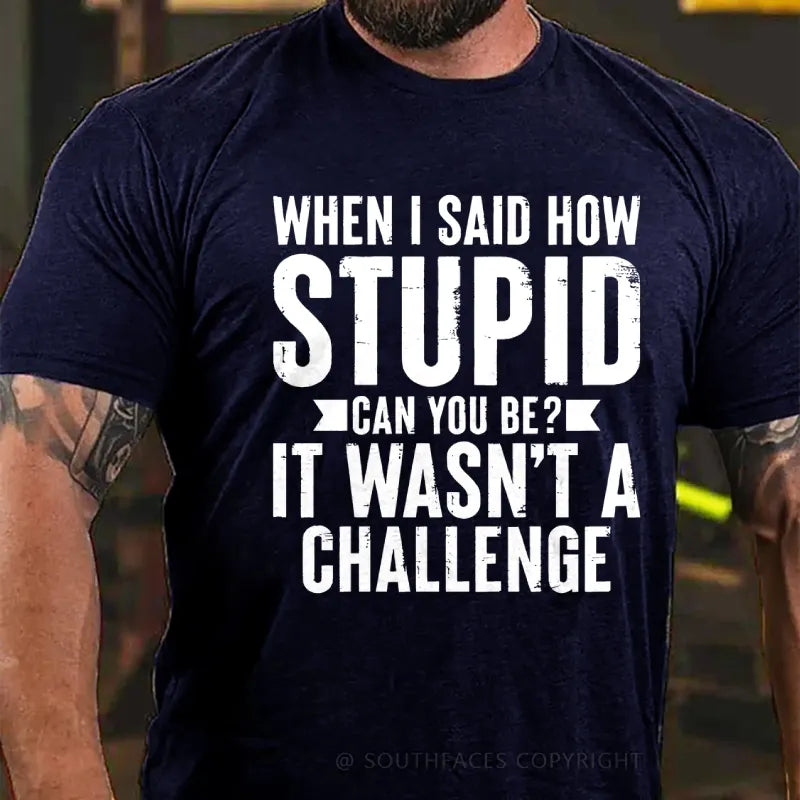 When I Said How Stupid Can You Be? It Wasn't A Challenge T-Shirt