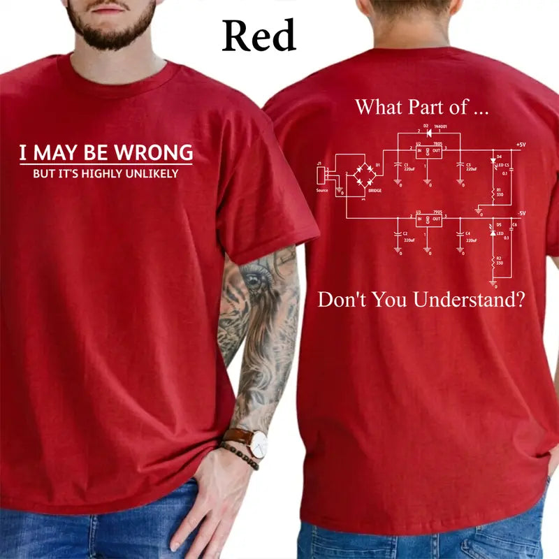 I May Be Wrong Funny Slogan T-Shirt, Sarcastic Slogan Shirts Funny, Minimalist Novelty Tee, Men's Gifts, Casual Menswear, For Men