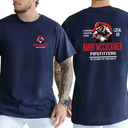 BARRY MCCOCKINER PIPEFITTERS LOCAL 69 Funny T-Shirt, Crude Union Joke Graphic Tee, Blue Collar Humor Apparel, Ironic Tshirt, Gen Z Humor Tee, Casual Menswear, For Men