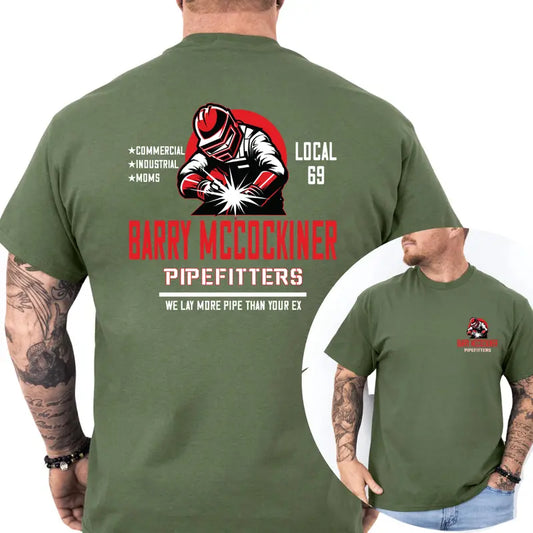 BARRY MCCOCKINER PIPEFITTERS LOCAL 69 Funny T-Shirt, Crude Union Joke Graphic Tee, Blue Collar Humor Apparel, Ironic Tshirt, Gen Z Humor Tee, Casual Menswear, For Men
