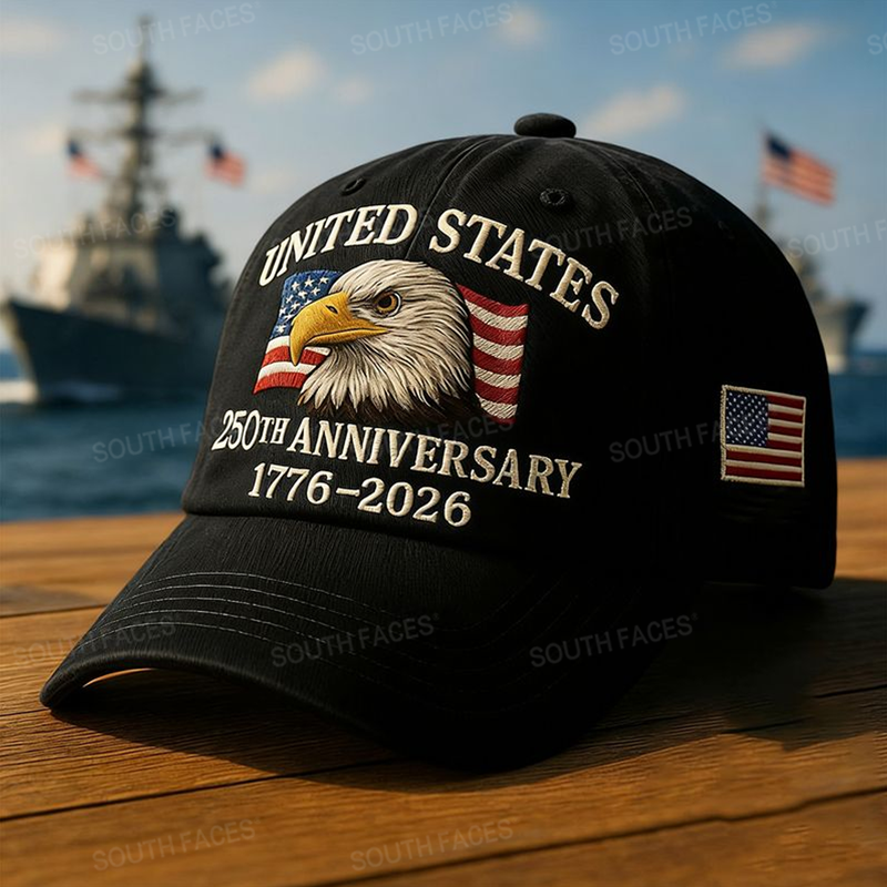 Personalized Embroidered-Style Caps: Customizable with Name and Color | U.S. Bicentennial Commemorative Gift