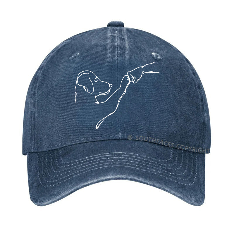 Dog Fist Bump Funny Print Hats