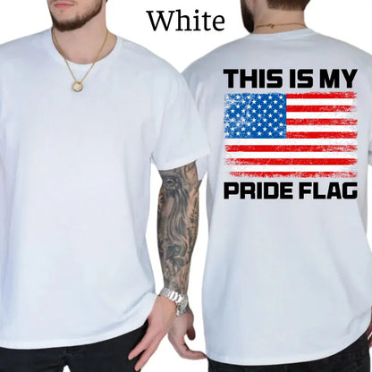 This Is My Pride Flag Funny T-Shirt, Patriot Mens Shirts Funny, Conservative Political Graphics Tee, Political Graphics Shirt, Men's Gifts, Casual Menswear, For Men