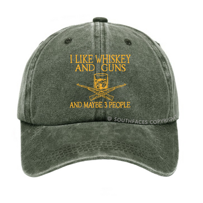 I Like Whiskey And Guns And Maybe 3 People Funny Custom Hats
