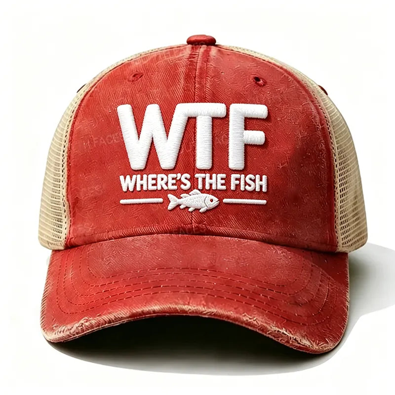 Embroidered ¡°WTF Where's The Fish¡± Trucker Cap
