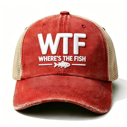 Embroidered ¡°WTF Where's The Fish¡± Trucker Cap