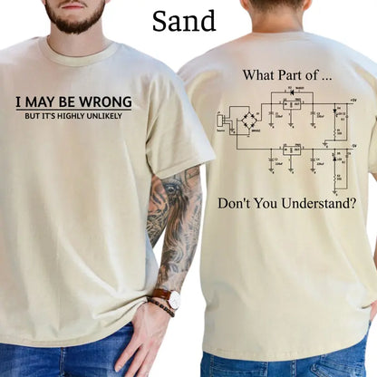 I May Be Wrong Funny Slogan T-Shirt, Sarcastic Slogan Shirts Funny, Minimalist Novelty Tee, Men's Gifts, Casual Menswear, For Men