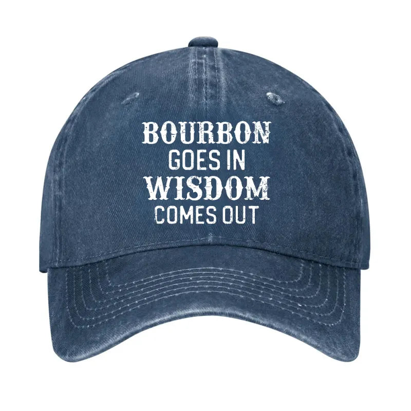 Gift Bourbon Goes In Wisdom Comes Out Funny Hat