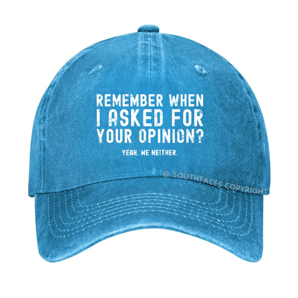 Remember When I Asked For Your Opinion? Yeah. Me Neither hat