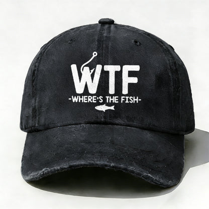 WTF - Where's The Fish Funny Print Hat