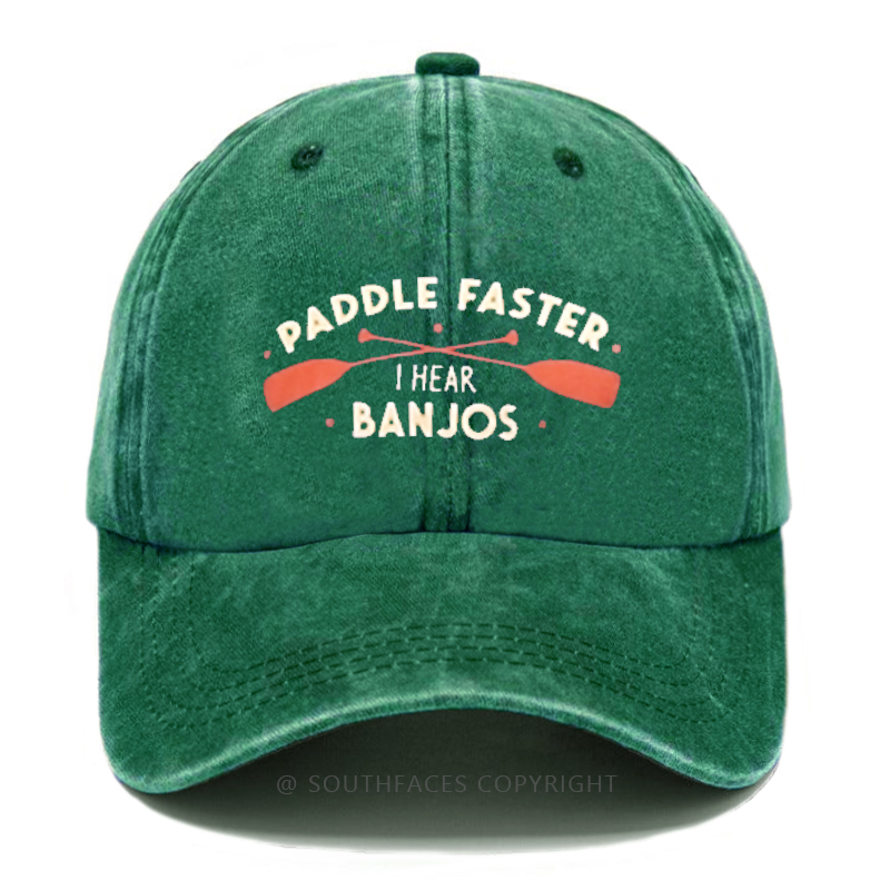 Paddle Faster I Hear Banjos Funny Print Hats
