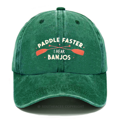Paddle Faster I Hear Banjos Funny Print Hats